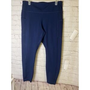 Sz 1X Plus High Rise Leggings w/ Side Pockets Navy